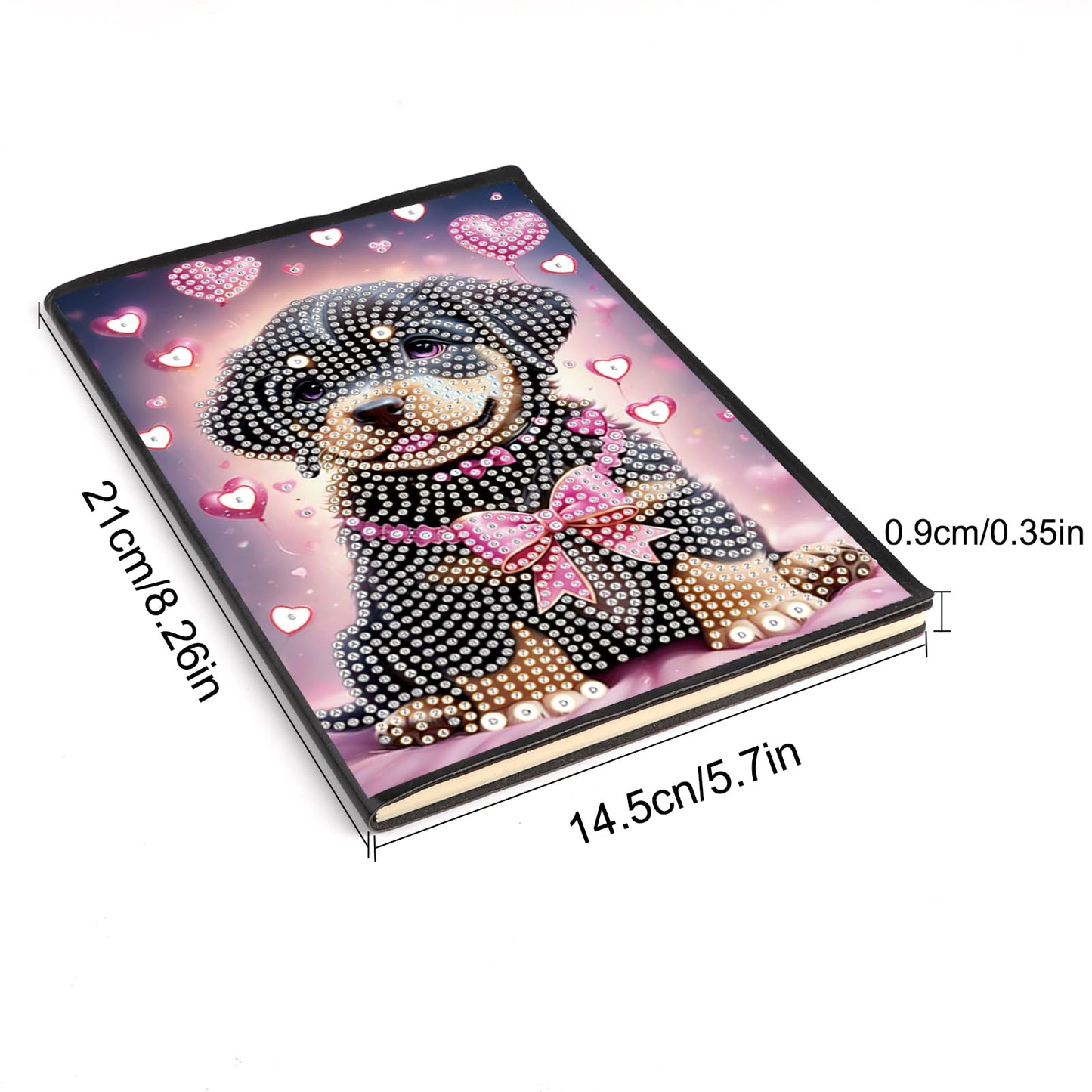 DCIDBEI 2 Pack Diamond Painting Notebooks Dog Cat A5 Blank Diamond Painting Notebook Diamond Art Notebooks Sketchbook Diary Diamond Art Journals Student Office School Supplies (50 Sheets)