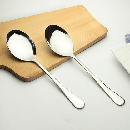 AOOSY Serving Spoons, 6 Pieces X-Large 9.8 Inches Stainless Steel Serving Spoon Catering Spoons Solid Serving Utensils Big Ladle Tablespoons for Buffet Banquet Flatware Kitchen Basics Serving