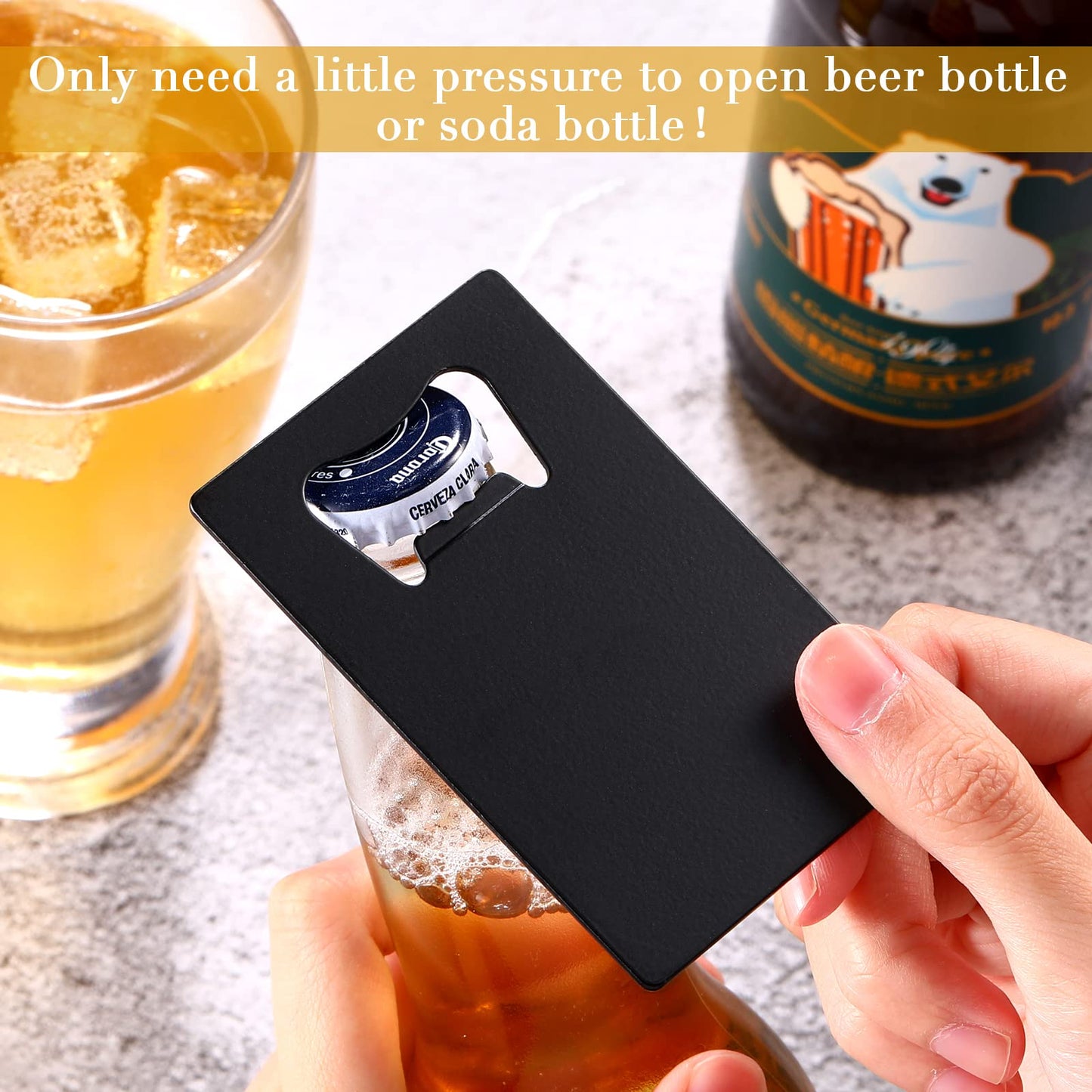 40 Pieces Credit Card Bottle Opener Stainless Steel Poker Wallet Bottle Opener for Christmas Gifts Can Be Carved for DIY Wedding Favor Groomsmen Gift(Black)