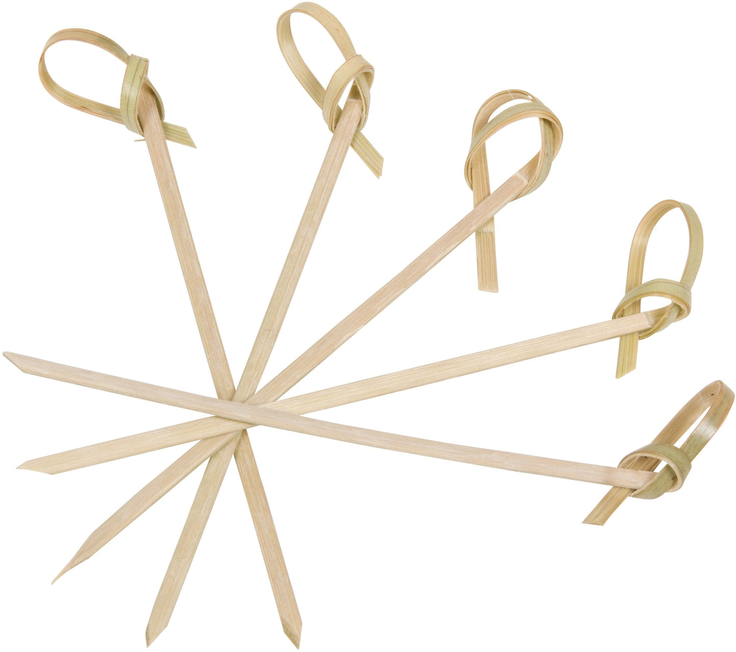 1000 Count | KingSeal Bamboo Wood Flower Knot Picks, Skewers, 3.5 Inches, Perfect for Cocktails and Appetizers, Bulk Pack - 10 Packs of 100 Each