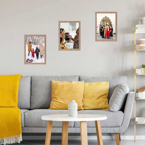 JCJMY 11x13 Rustic Brown Picture Frame - Versatile Wall Mounting for Horizontal or Vertical Display
