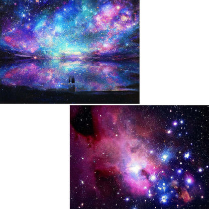 SKRYUIE 2 Pack 5D DIY Diamond Painting Starry Sky & Aurora Full Drill Paint with Diamonds, Polar Lights Rhinestone Wall Mosaic Home Decor 12x16 inch (30x40cm)