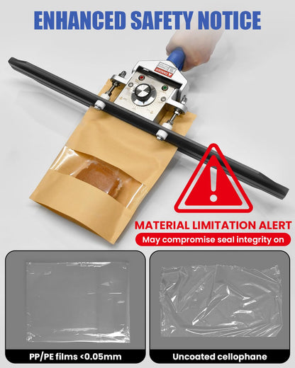 Frstem Portable Hand Held Bag Sealer,Crimp Heat Sealer,Bag Heat Sealer Machine for Kraft Bag,Foil Bag,Plastic Bag Snack Bag and Food Storage (20 inches)