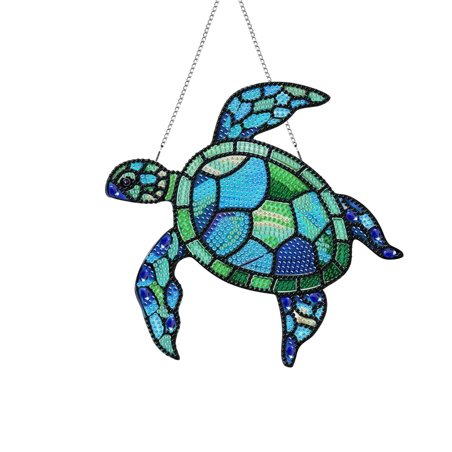 Turtle Hanging Diamond Art Kits for Adults, Sea Turtle Diamond Art Suncatchers, 5D Gem Art, Sun Catchers Indoor Window Acrylic DIY Crafts for Gift Home Decor
