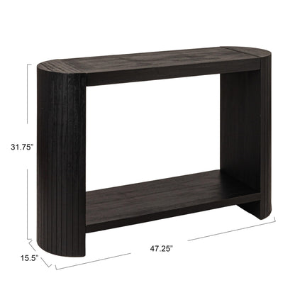 Creative Co-Op Modern Black Rounded-Edge Console Table