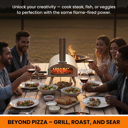 Stoke 13-Inch Wood Pizza Oven With Gas Burner, Peel, Rain Cover, and Cutter Included for Backyard, Camping, or Tailgating