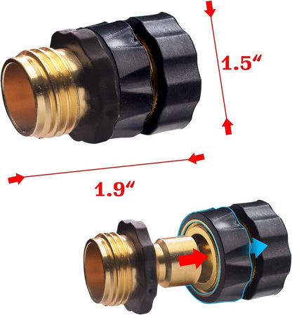 Xiny Tool 3/4 Inch Garden Hose Quick Connect, Male and Female Water Quick Release Hose Fittings
