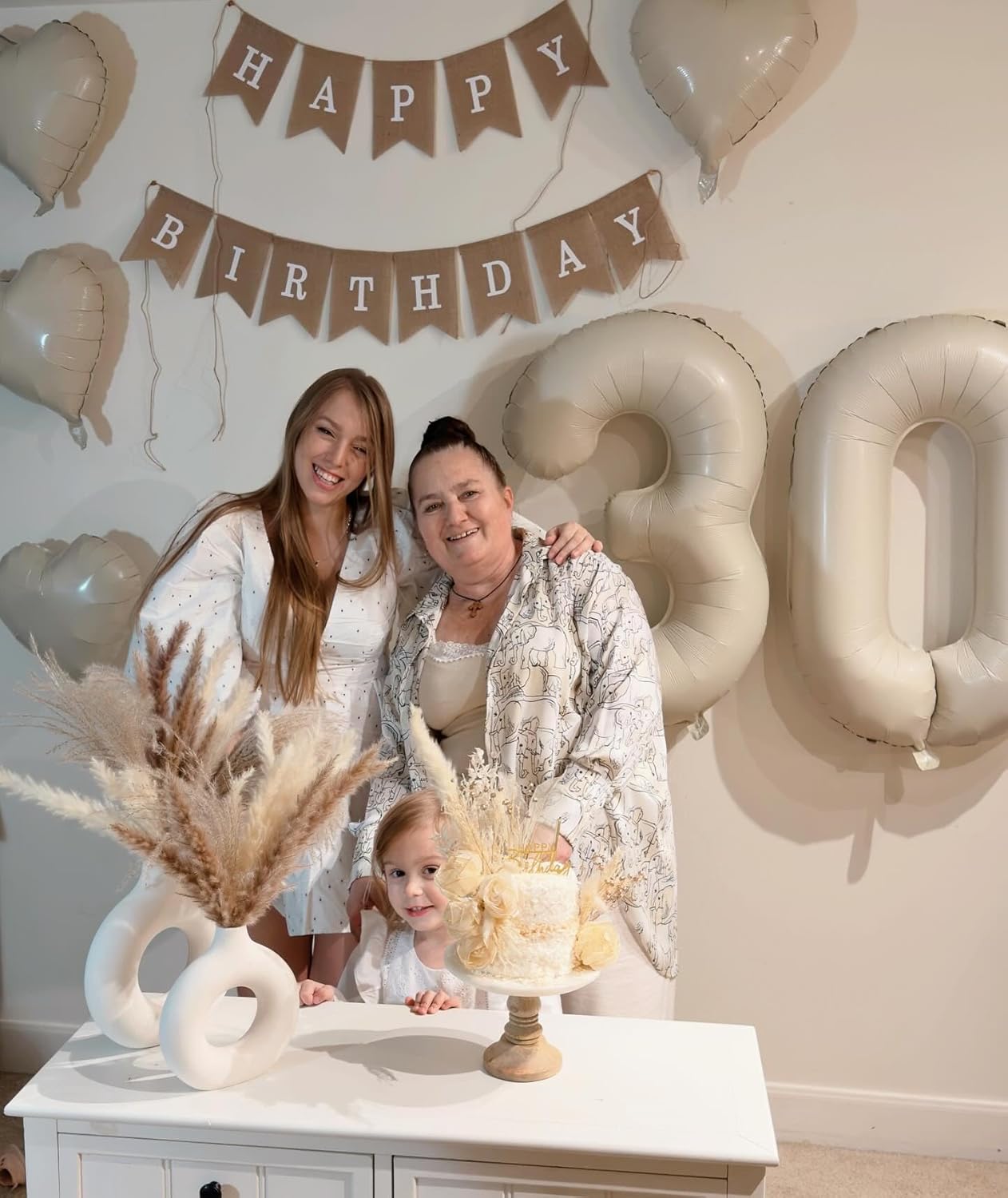Skiennix Cream Number Balloon - 40 Inch Birthday Decoration | Elegant 0 Number for Parties