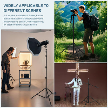 20 FT Extreme Tall Tripod Video Camera Sports Tripods Stand Telescoping Light Stand with 3 Sandbags, Carry Bag & 1/4" 3/8" Screw Adapter, Sky High Tripod for Studio, Indoor, Outdoor Photography