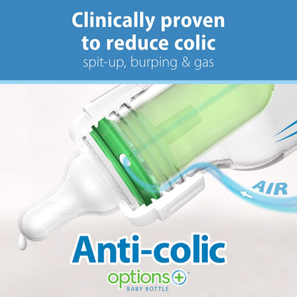 Dr. Brown's Anti-Colic Options + Narrow Bottle to Sippy Gift Set with Soft Silicone Sippy Spout, Removable Silicone Handles, Travel Cap and Bottle Brush (Packaging/Brush Color May Vary)