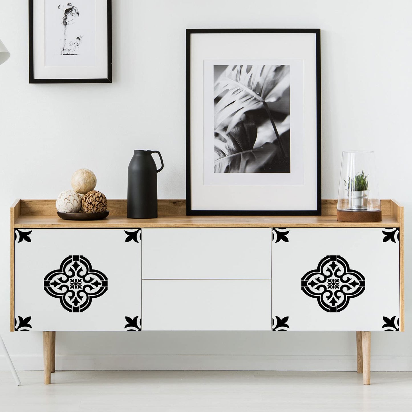 Mandala 6 Pieces Reusable Tile Stencil 12 x 12 Inches Wall Templates Tile Pattern Stencil Mandala Drawing Templates for DIY Scrapbooks Wall Floor Home Decors