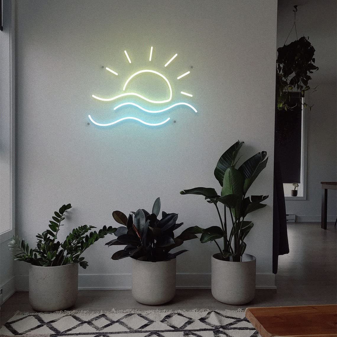 LED Decorative Lights USB Mountains Sunrise Sunset Led Neon Signs Home Decoration Wall Art Holiday Gift Brightness Adjustable 16.5''x11.8''