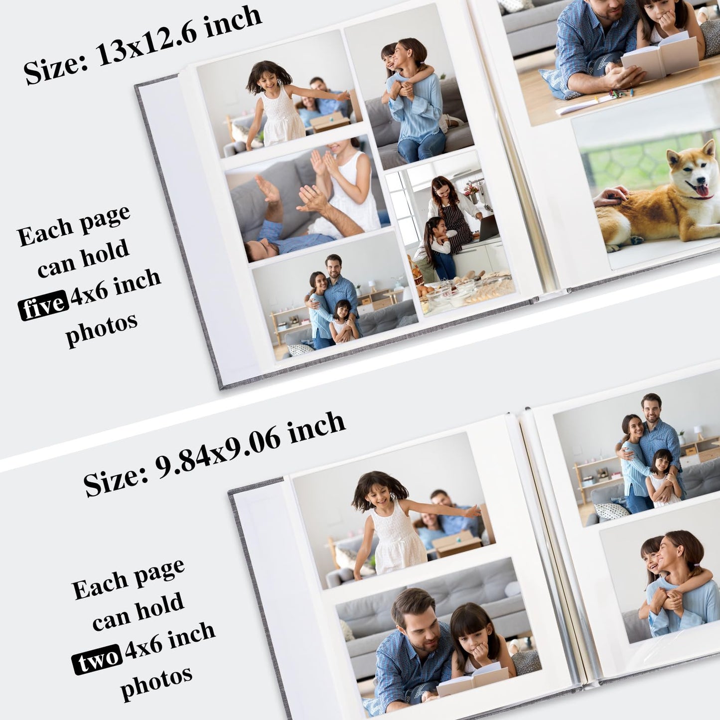 Vienrose 9.84x9.06 Inch Small Self-Adhesive Photo Album Linen Cover Arch Window Scrapbook Album 40 Blank Pages Memory Book with A Metallic Pen, Beige