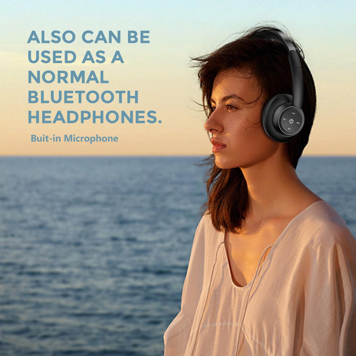 ROSIDA Wireless Headphones for TV Watching, Wireless Headphones for Seniors with Transmitter Charging Base, Bluetooth Headsets for TV, No Audio Delay, Gift for The Seniors or Parents, Black