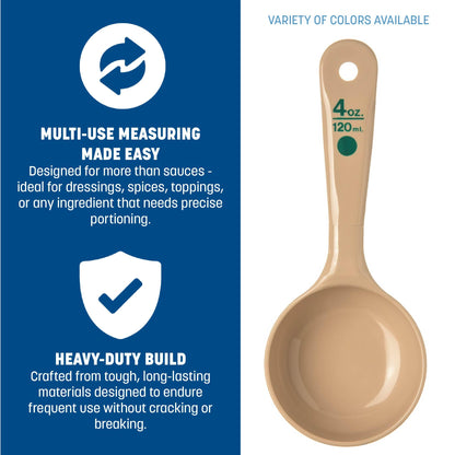 Carlisle FoodService Products Short Handle Portion Control Spoon 4 Ounces Beige