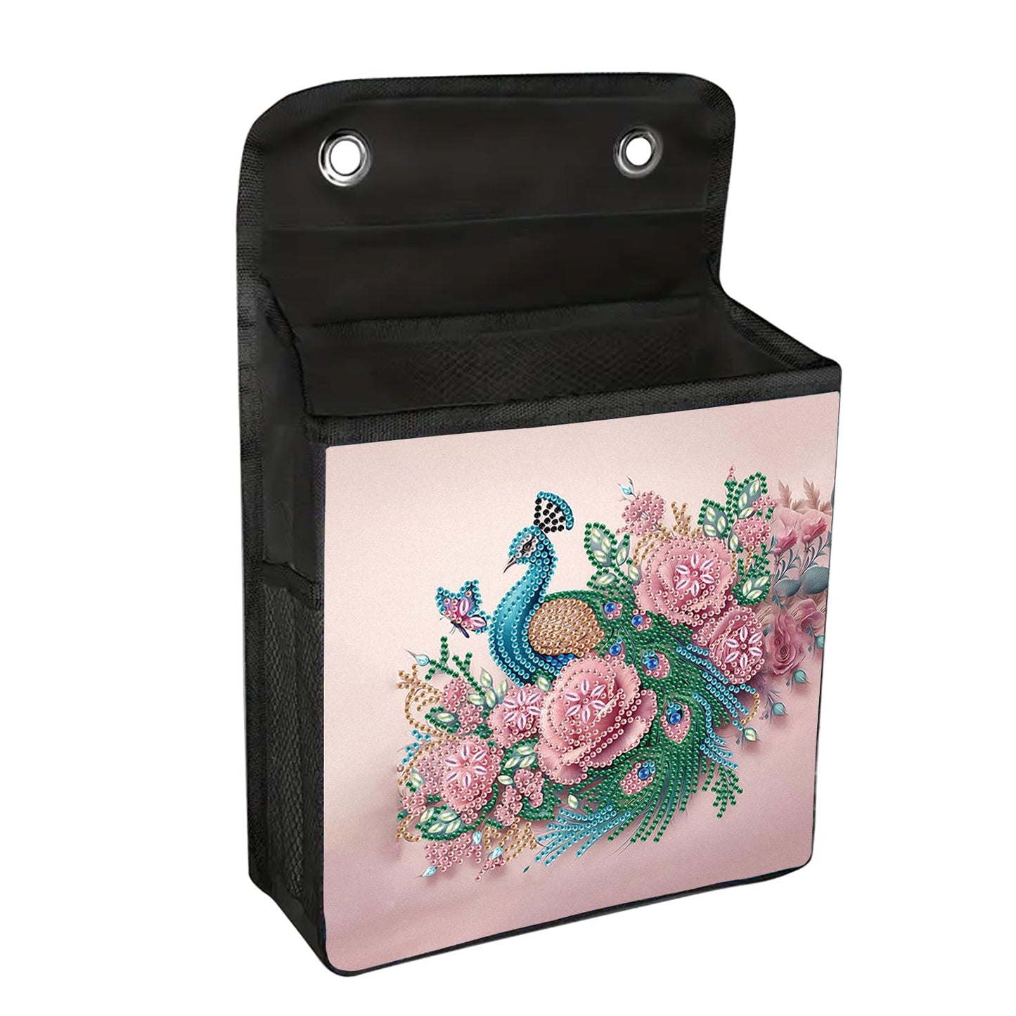 Diamond Painting Storage Organizer Kit with Beautiful Pattern Design Round and Special Shape Diamond Art Kit，Door Hanging Holder Suitable for Storing Small Items, Foldable Wall Pouch Without Hooks