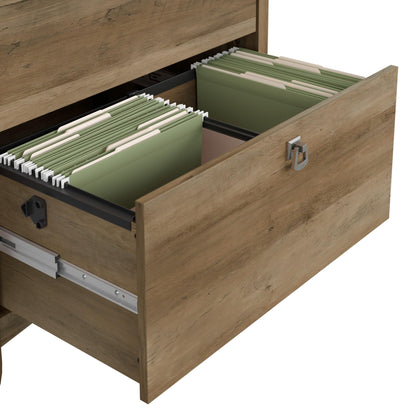 Bush Home Salinas 2 Drawer Lateral File Cabinet in Reclaimed Pine, Home Office Storage Solution, Organizer with Drawers for Workspace, Filing Unit