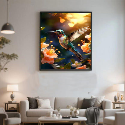 Lvmuu Large Hummingbirds Diamond Painting Kits for Adults, 5D Flowers DIY Full Square Drill Diamonds Art Sets for New Beginner, Paint with Diamonds Beads Art Craft Home Decoration 16x20in
