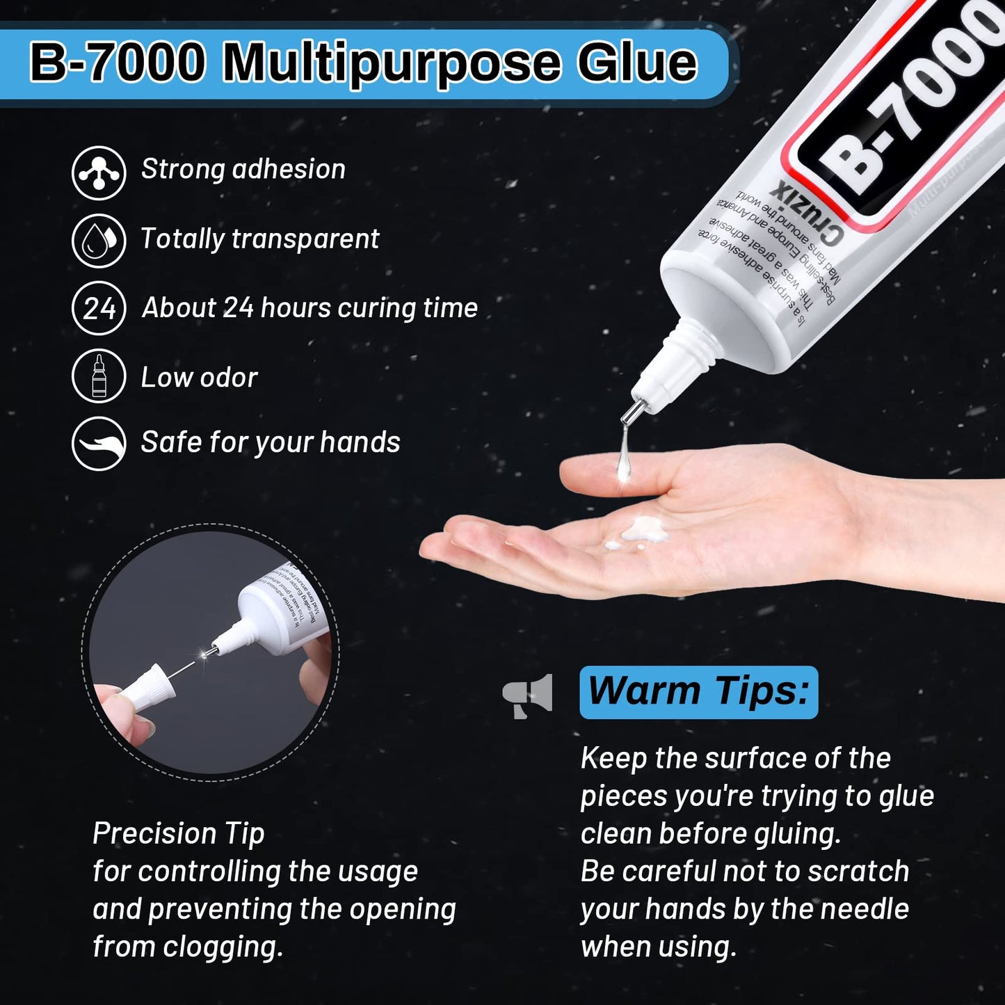 B7000 Clear Glue Bedazzler Kit with Rhinestones, 4013PCS Rhinestone Gems 3 PCS 25 ML B-7000 Adhesive Bead Glue Jewelry Kit for Tumblers Craft Clothes Fabric Nail Art DIY (Paradise Shine Crystal Clear)
