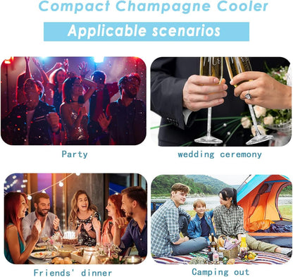 Wine Cooler Sleeve with Protector - Instant Cooling for Red, White, Champagne, or Sparkling Wine (2 pcs)
