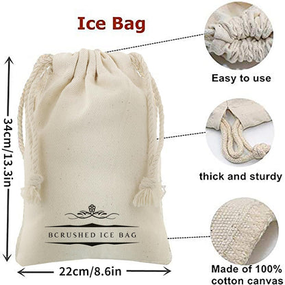 Lewis Bag and Ice Mallet - Wood Hammer and Lewis Bag for Crushed Ice, Bartender Kit Set & Bar Tools Kitchen Accessory