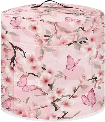 Pink Butterfly Air Fryer Cover, Kitchen Appliance Covers with Handle and Side Accessory Pouch, Fits Most Cookers