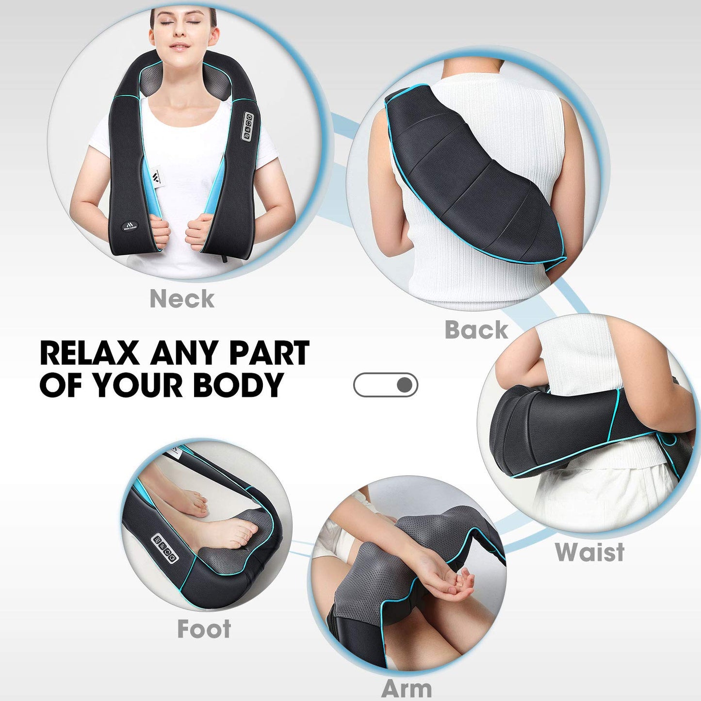 MagicMakers Electric Shiatsu Neck Massager with Heat - Pain Relief for Back, Shoulders & Feet - Gift for Men, Women, Mom & Dad - From Daughter or Son - Ideal for Christmas, Mother's Day & Father's Day