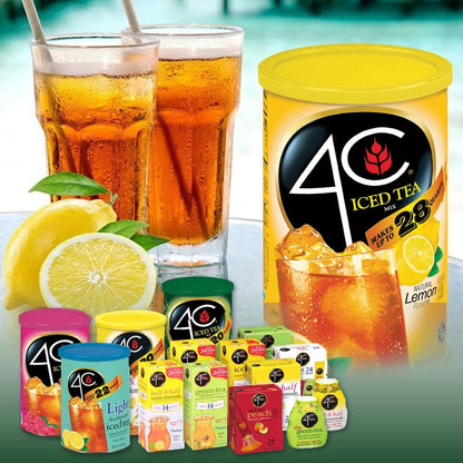 4C Powdered Drink Mix Cannisters, Decaffeinated Iced Tea 3 Pack, 20 Quarts, Family Sized Cannister, Thirst Quenching & Refreshing Flavors