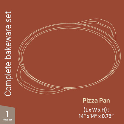 Bakken Cast Iron Pizza Pan 14 Inch, Naturally Pre-Seasoned Nonstick Baking Pan, Heavy-Duty for Oven, Grill, Stovetop, or Campfire, Dual Handles, Heat Retention for Crispy Crust Results, Easy to Clean