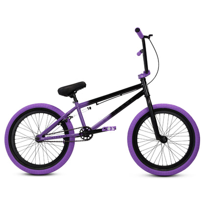 Elite BMX Freestyle Bike, Durable Steel Frame, Available in 16", 18", and 20" Sizes. New Sizes 26" and 29" BMX Bicycles. (Black Purple, 20")