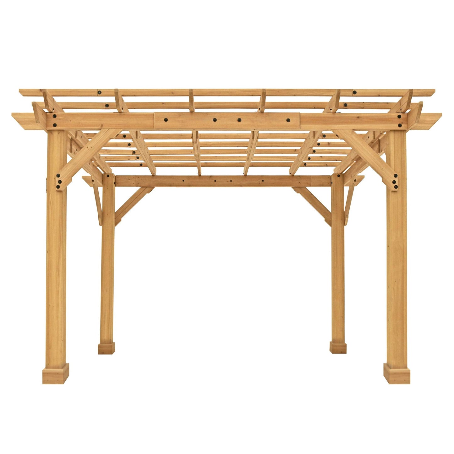 Yardistry 10 x 12 Meridian Cedar Wood Pergola for Patios, Decks, Garden, Backyard, Durable