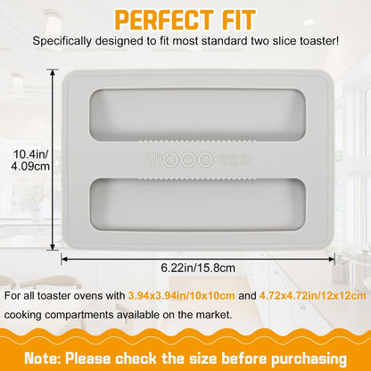 Toaster Cover 2 Slice, 2 Pack Silicone Washable Machine Cover, 6.22x4.09in Kitchen Appliance Covers (Gray)