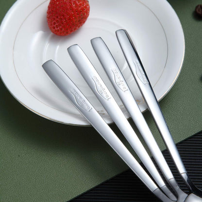 Berglander Dinnerware Set of 6 - Stainless Steel Soup Spoons, Modern Table Spoon Set, Dishwasher Safe