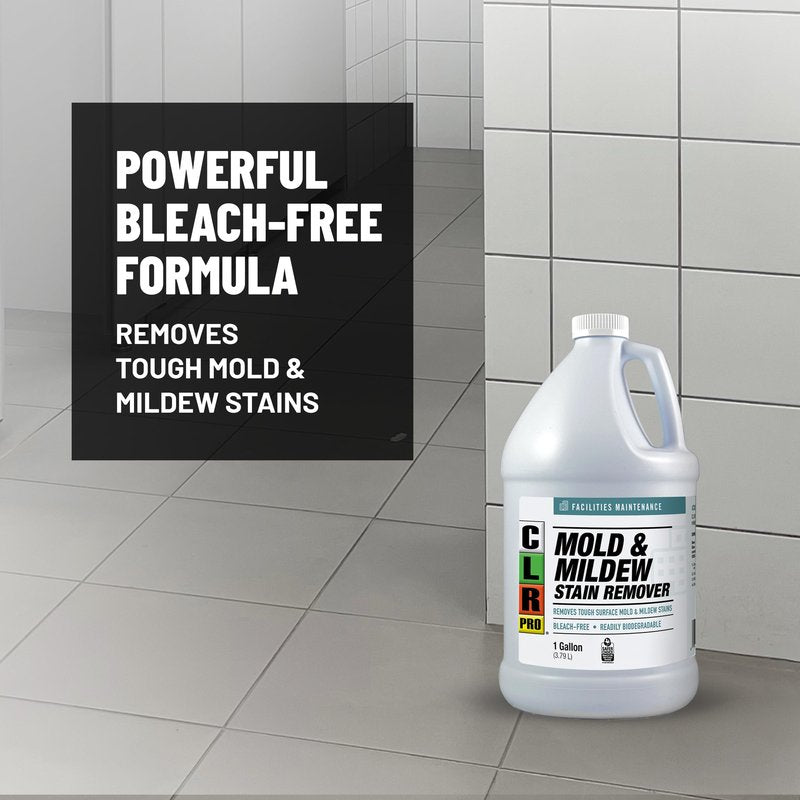 CLR PRO Heavy Duty Bleach-Free Mold & Mildew Stain Remover - Works on Tile, Wood, Concrete, Glass, and More, 1 Gallon Bottle