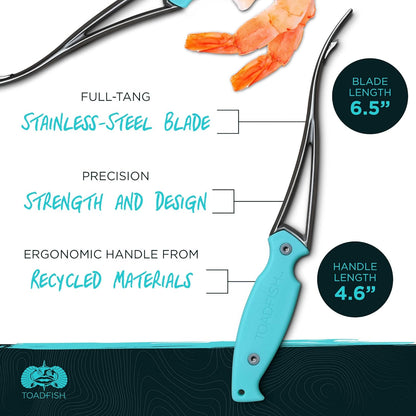 Toadfish Shrimp Deveiner Tool - Kitchen Essential Prawn & Seafood Peeler with Ergonomic Handle