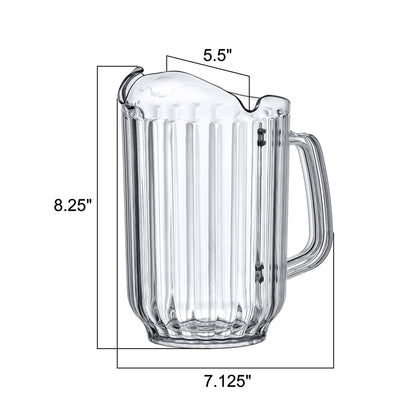 Amazing Abby - Cheerly Beerly - 2-Pack Unbreakable Plastic Beer Pitcher (60 oz) with 3 Spouts, Restaurant-Grade Polycarbonate Beverage Dispenser, Dishwasher-Safe, Great for Beer, Sangria, and More