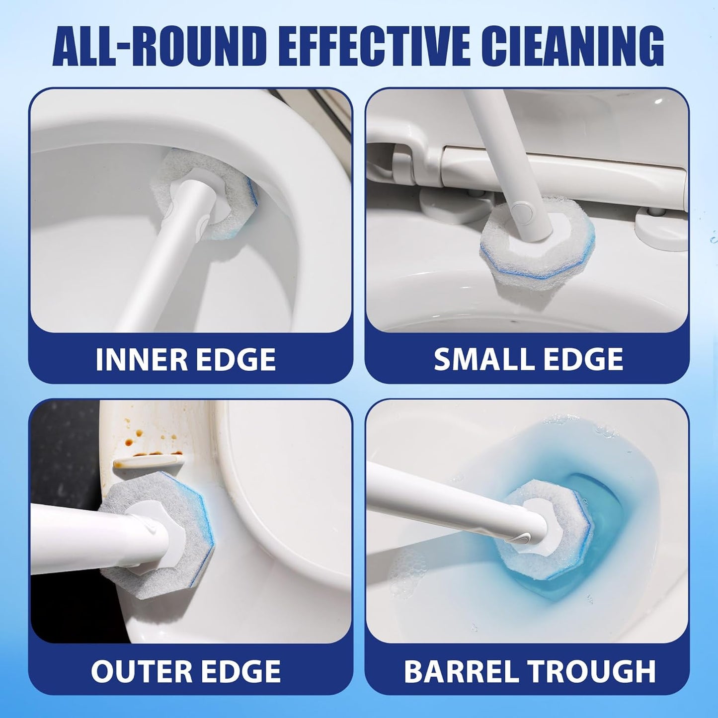 Set 30 System-1 1 Caddy&30 Disposable Toilet Brush and Holder with Refills, Wall-Mounted Toilet Brush, Toilet Cleaning