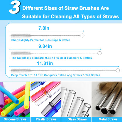 XANGNIER 5 in 1 Bottle Cleaning Brush Set,Multifunctional Water Bottle Brush and Straw Cleaner Brush,Cleaning Tool Kit for Owala/Stanley/Yeti/Simple Modern Tumbler Cup Accessories,Kitchen Gadgets