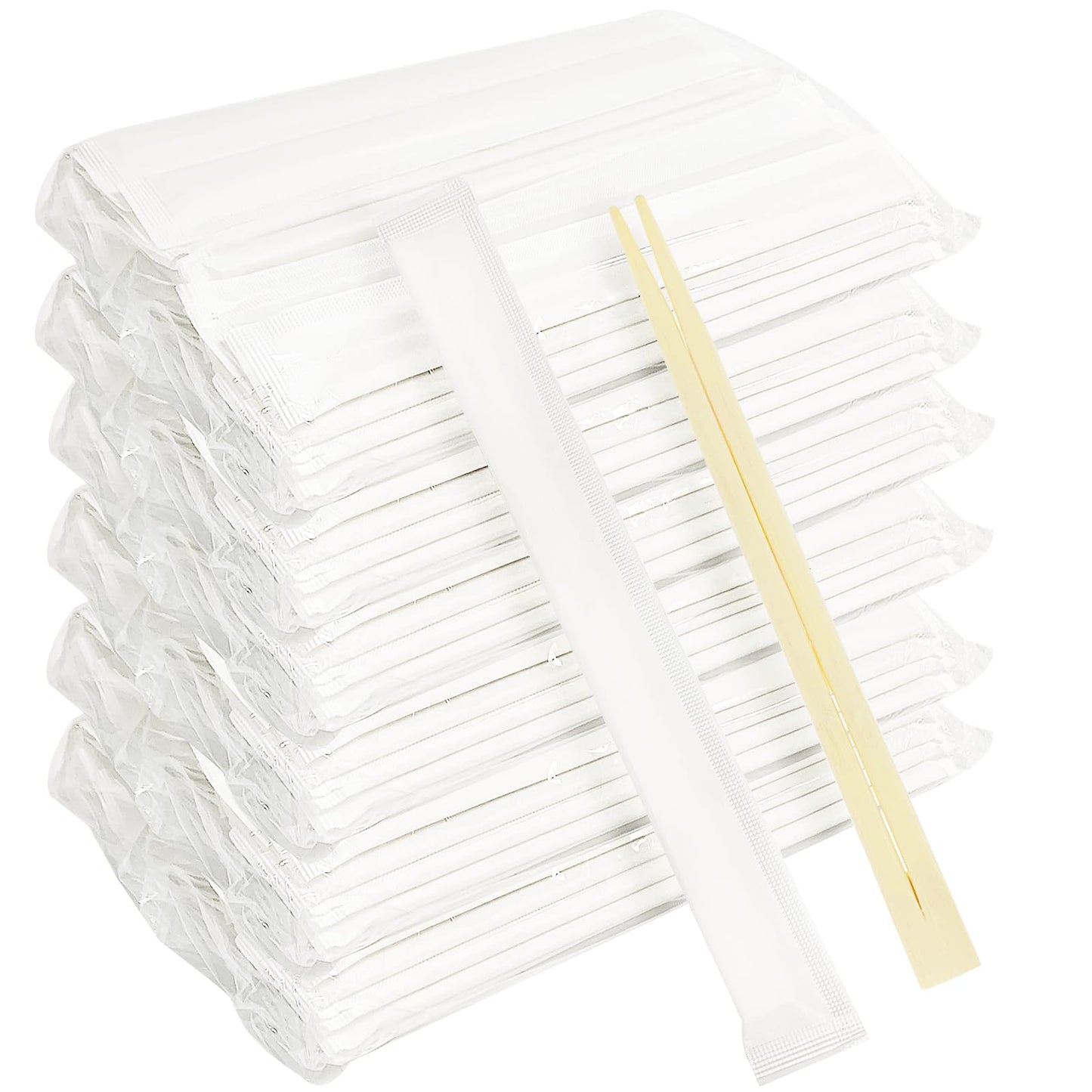 UEJYWUY 600 Pairs 8 Inch Disposable Chopsticks, 20cm Individually White Wrapped Disposable Bamboo Chopsticks, Bamboo Wooden for Noodles, Sushi, Asian Food