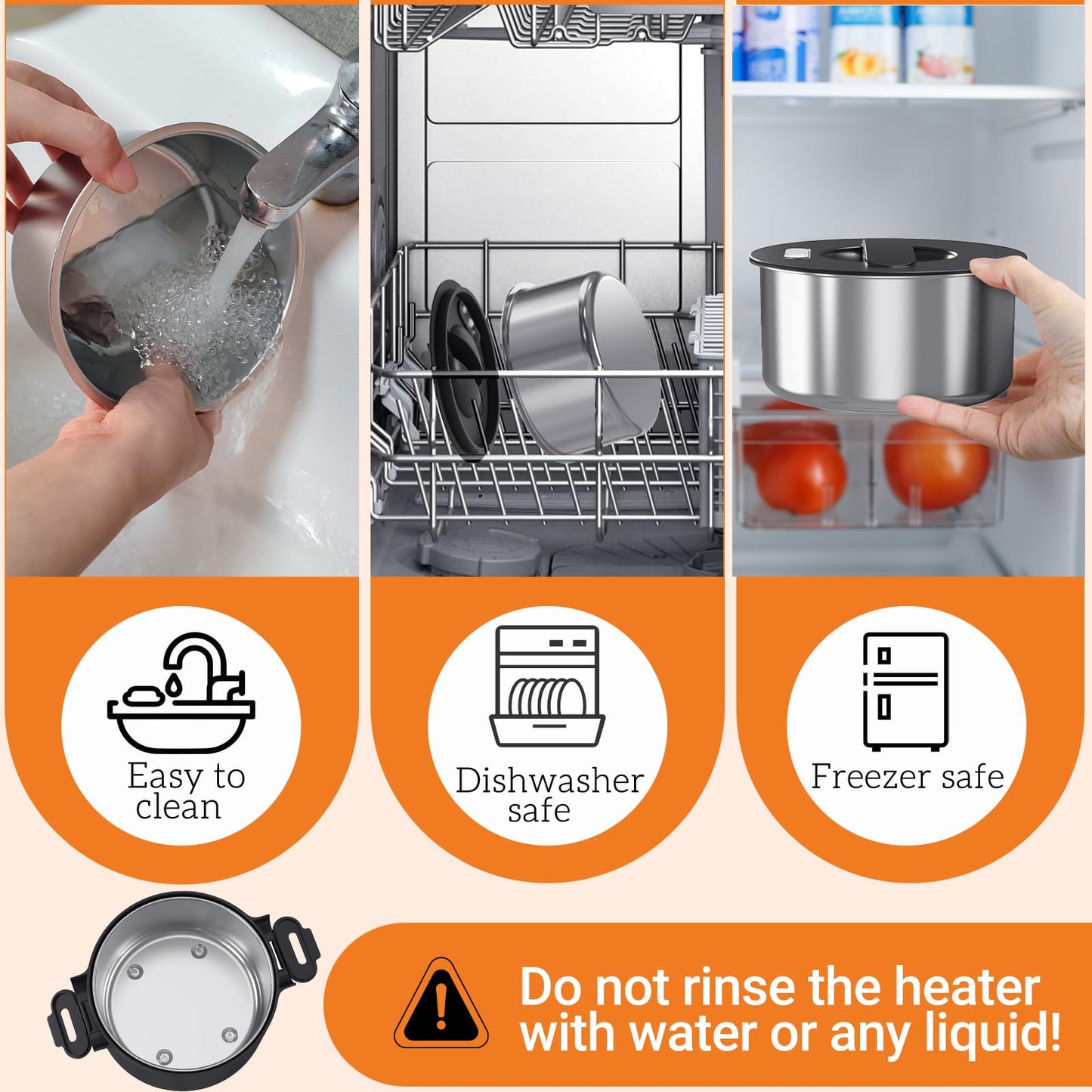 CDBEEE 33oz Electric Lunch Box, 100W Portable Food Warmer Heater, 12V/24V/110V 3-in-1 Lunch Warmer Portable for Work/Office/Car/Travel, Warming Soup & Meal, Spill-Free, Men & Women's Gifts
