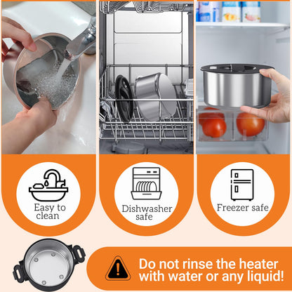 CDBEEE 33oz Electric Lunch Box, 100W Portable Food Warmer Heater, 12V/24V/110V 3-in-1 Lunch Warmer Portable for Work/Office/Car/Travel, Warming Soup & Meal, Spill-Free, Men & Women's Gifts