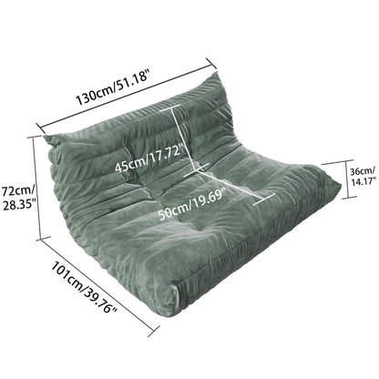 Bean Bag Chairs for Adults Premium Chenille Comfy Reading Chair Low Center of Gravity Lazy Sofa Lounger with Non-Slip Base for Living Room Bedroom Office Pale Green 51.18″