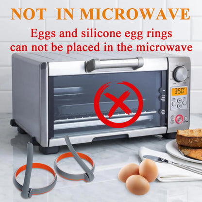 GOYLSER Silicone Egg Rings Set of 4, Silicone Egg Shaper for Pancake Patties & English Muffin, Grey Crumpet Rings Mold, Round Omelette Rings Patty Egg Circles