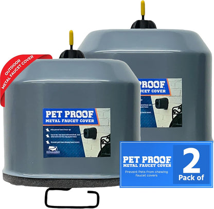 5.5" 6.5" 5.0" (Pack 2, Cold Front Product Metal Faucet Cover - Pet Proof Outdoor Faucet Covers - Hose Bib Covers