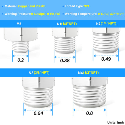 TAILONZ PNEUMATIC Male Elbow 1/4 Inch Tube OD x 1/8 Inch NPT Thread 90 Push to Connect Fittings PL-1/4-N1 (Pack of 10)