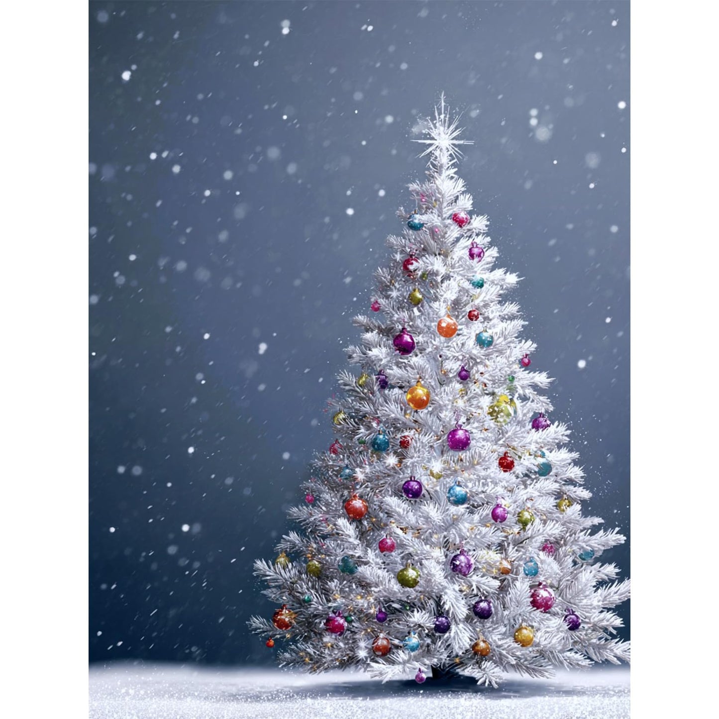 IOHEFY White Christmas Tree Diamond Painting 12 x 16 Inch Full Drill Acrylic Diamond Art DIY Crystal Rhinestone Winter Holiday Artwork Nano Pearlescent Canvas Wall Decor Gift