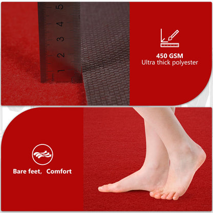 PBHEPJ 4ft x 50ft Extra Thick Red Carpet Runner for Party & Hollywood, Festival Celebration, Wedding, Graduation Ceremony, Award Ceremony, VIP Reception, Heavy-Duty, Non-Slip TPR Rubber