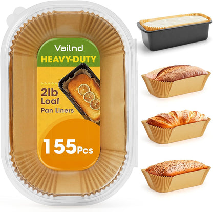 155Pcs 9x5 Inch Loaf Pan Liners, Disposable Bread Pan Liners, Non-Stick Loaf Pan Parchment Liners for Easy Cleanup