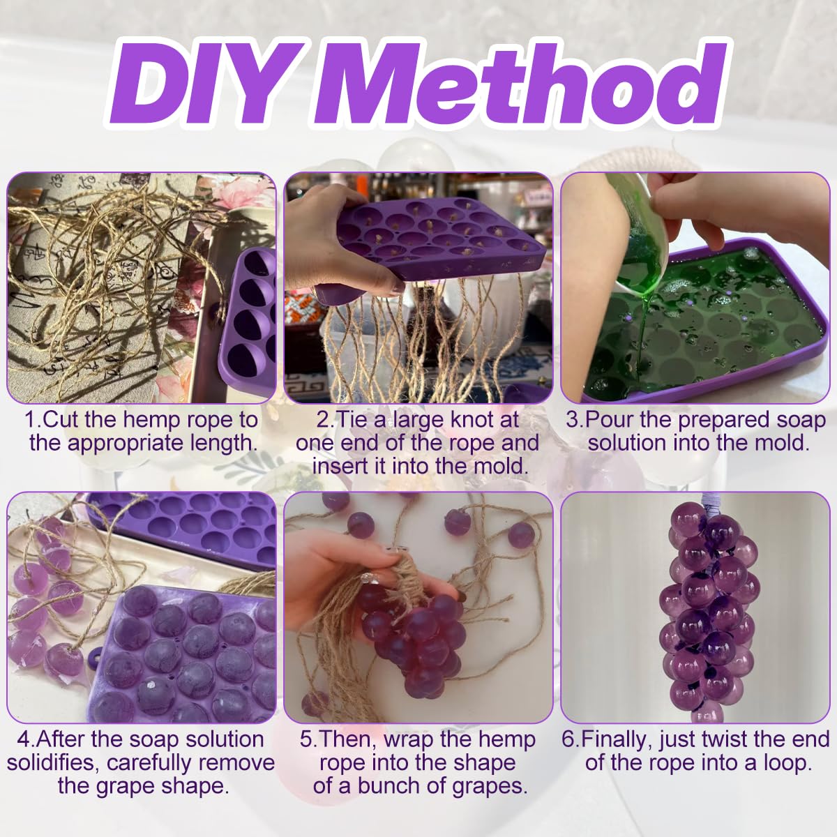 Silicone DIY Soap Making Kit Grape Soaps Molds Handmade Making for Mother's Day Without Soaps
