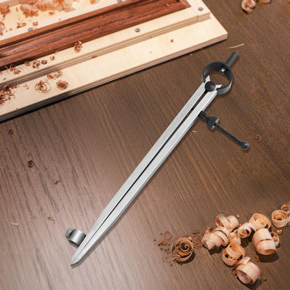 8 inch Professional Woodworking Compass Scribe, Spring Wing Drafting Divider 0.27 inch Thick Scriber with Pencil Holder,Metal Leather Work Scribe Tool Carpenter Compass for Geometry